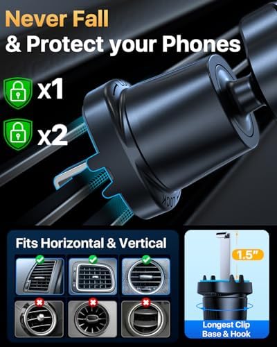 Revolutionize Your Driving Experience with the 2025 Ultra Strong Vacuum Magnetic Car Phone Holder – 360° Rotatable Mount for Mag Safe & All Smartphones, Unmatched Stability & Sleek Design for Dashboard, Windshield, or Vent Use, Ideal for i Phone 16 Pro Max, 15, 14 & Android Devices – Effortless Installation with Supreme Suction Power