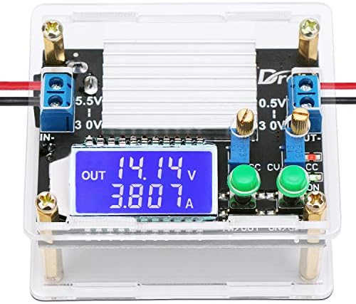 DROK Ultra-Adjustable DC Buck Converter – Precision Power Supply with 1.2 V-32 V Output and 12 A Capacity, Ideal for Solar Energy Systems, RV Applications, and Golf Cart Energy Management – LCD Display for Real-Time Voltage Monitoring and Dual Mode Operation