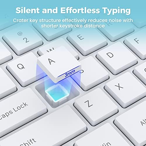 Lovaky Pink White Wireless Keyboard – Ergonomic Full Size Keyboard with Numeric Keypad for Laptops, Desktops, and More – 2.4 G Stable Connection with Enlarged Indicator Lights for Optimal Visibility and Comfort