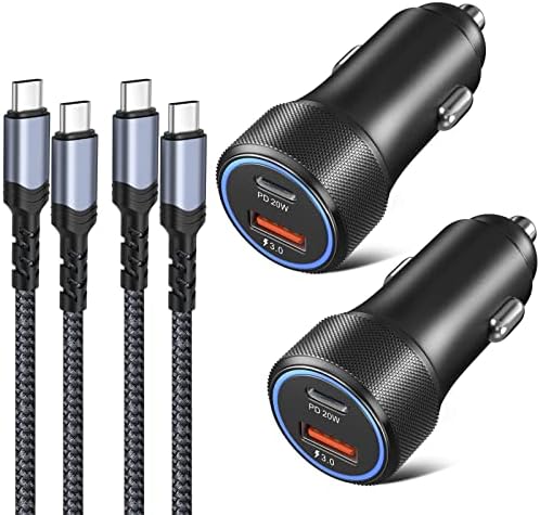 Dual USB C Car Charger for i Phone 16 & Galaxy S24 – 36 W Fast Charging Adapter with PD & QC3.0 Technology – Includes 6 FT Nylon Cable for Maximum Durability and Efficient Power Delivery – Perfect for Road Trips and Daily Commutes – Versatile Compatibility with i Pad Pro, Google Pixel, and More – Compact Design for Effortless Portability and Safety Features to Prevent Overheating and Overcharging – Essential Charging Solution for Your Devices on the Go
