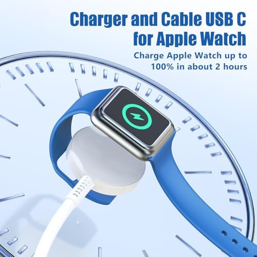 Accelerate Your Apple Watch Charging with the 20 W USB-C Fast Charger – 6 ft Magnetic Cable for Ultra 2 & All Models – MFi Certified for Rapid, Reliable Power Delivery and Exceptional Durability – The Ultimate Travel Companion for Effortless Charging