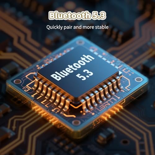 KVIDIO Over-Ear Bluetooth Headphones: 65-Hour Battery Life, Immersive Deep Bass Sound, and Ultra-Low Latency for Effortless Mobility and Enhanced Work Efficiency with Integrated Microphone for Flawless Calls and Voice Control