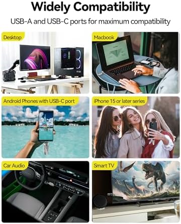 MOVE SPEED 128 GB High-Speed USB Flash Drive – Dual Port Type C & USB 3.2 Compatibility for i Phone 15/16, Android & Mac Book – Lightning-Fast 400 MB/s Data Transfer – Perfect for Photos, Videos & Documents – Compact & Durable Storage Solution
