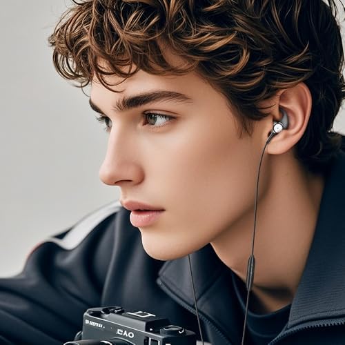 Transform Your Listening Journey with High-Performance In-Ear Wired Earbuds: Exceptional Deep Bass, Crystal Clear HD Sound, Advanced Noise Isolation, Ergonomic Design for Comfort, Versatile 3.5 mm Jack Compatibility, Integrated Microphone for Seamless Communication, Ideal for Music Lovers and Gamers Alike