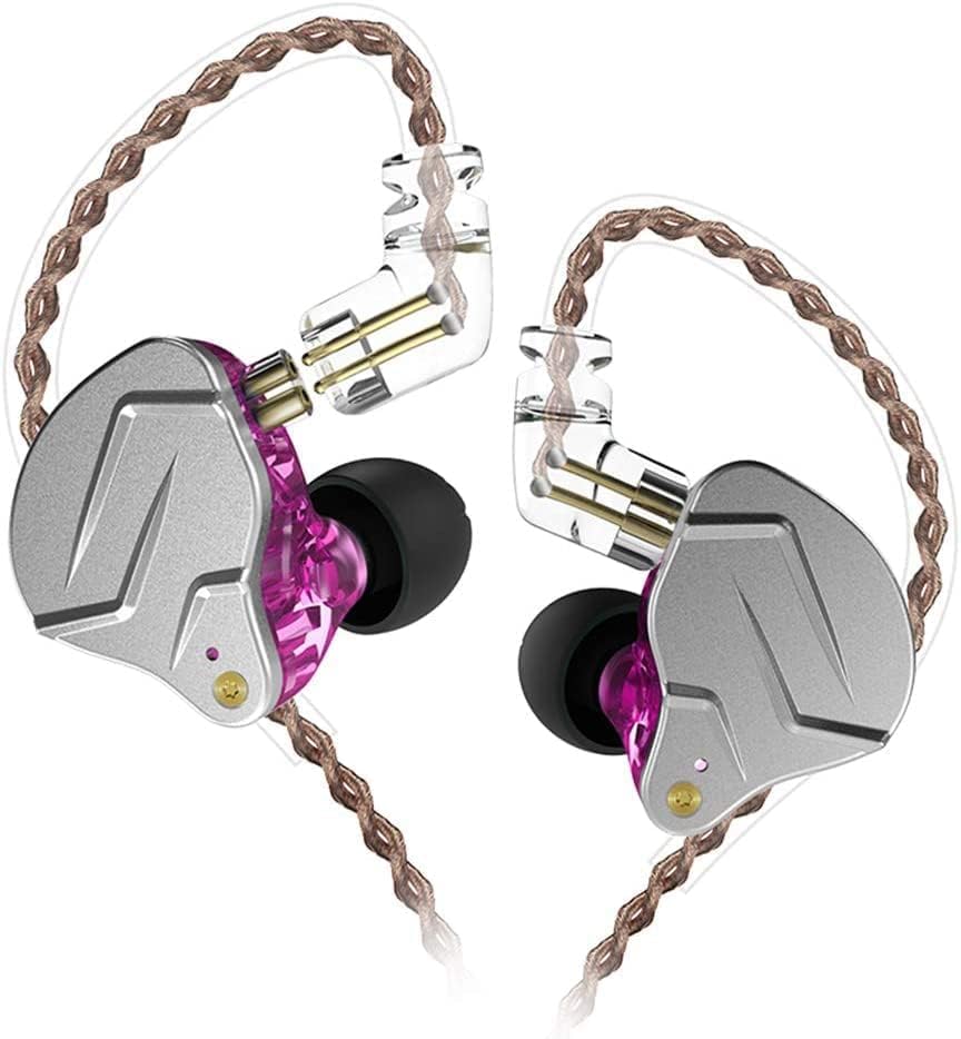 KZ ZSN Pro Hybrid In-Ear Earbud Headphones – High-Fidelity Audio with Dynamic Driver & Balanced Armature, Stylish Metal Faceplate, Detachable Cable for Custom Connectivity – Perfect for i Phone & Android Use, Ideal for Fitness & Everyday Listening (Blue, No Mic)