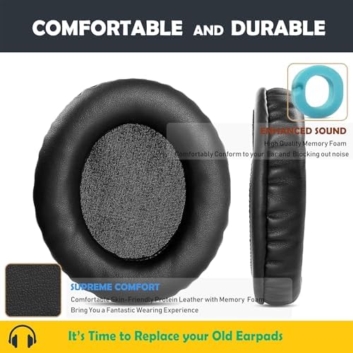 Upgrade Your Ausdom ANC7 Headphones with Premium Comfort Earpads – Luxurious Memory Foam & Soft Protein Leather Cushions for Superior Noise Isolation and Extended Listening Pleasure