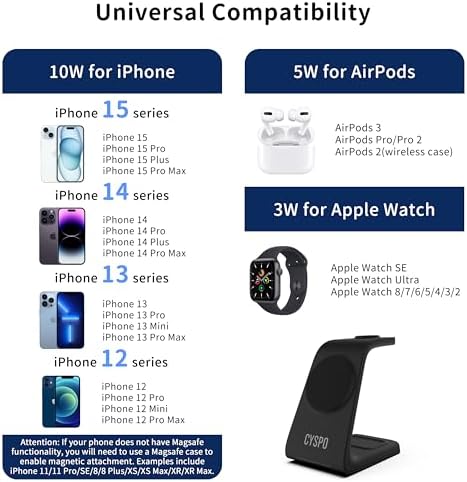 Revolutionary 3-in-1 Magnetic Wireless Charging Station: Fast, Sleek Dock for i Phone 16/15/14/13 Series, Apple Watch, and Air Pods Pro with Wall Charger – Ultimate Compatibility & Space-Saving Design for Modern Apple Users