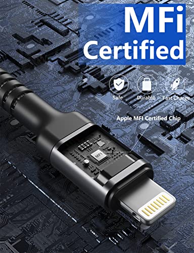 6 FT MFi Certified USB-C to Lightning Charging Cable Pack – Rapid Charge & Data Sync for i Phone 13, 12, 11 Pro Max, SE, & i Pad 8 th Gen – Durable Green Cords for Enhanced Flexibility & Style