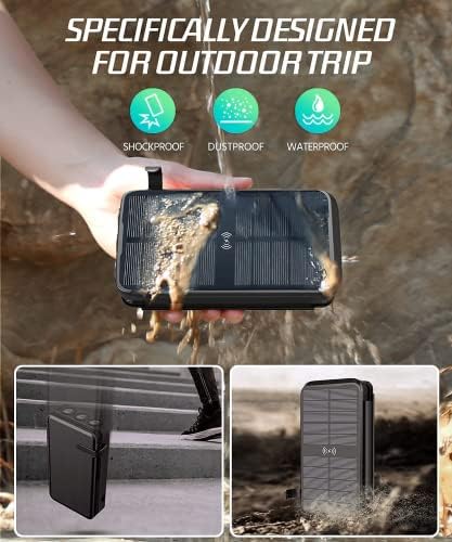 Ultimate 43800 m Ah Solar Power Bank with QC3.0 Fast Charging, Qi Wireless Capability, and 680 Lumen Flashlight – Eco-Friendly Portable Charger for Outdoor Adventures and Emergency Preparedness
