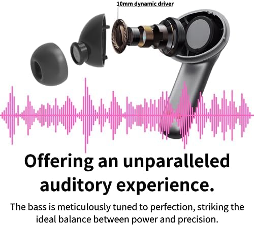 MOOR Premium Bluetooth 5.2 Wireless Earbuds with Advanced Hybrid Noise Cancellation – 30 Hours Playtime & Deep Bass for Immersive Sound – IPX5 Waterproof Design Ideal for Sports and Work – Ultra-Lightweight Comfort with Built-in Microphone for Crystal-Clear Calls – Switch Between ANC and Transparency Modes for Ultimate Audio Control