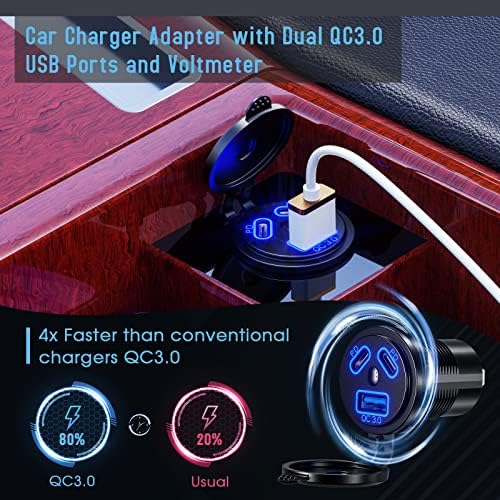 Ultra-Fast 12 V Type C USB Car Charger Socket – Dual Port Waterproof Quick Charge for Boats, Motorcycles, Trucks & More – Reliable Power Solution for Modern Devices on the Go