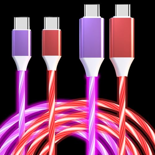 USB C to USB C Cable 3A Light Up C to C Cable LED C to Type C Fast Charging Cord for Samsung Galaxy S23 S22 S21 S20 Ultra, i-Phone 15 16, iPad mini Pro Air(6.6FT,Green) – Enhanced Compatibility and Speed
