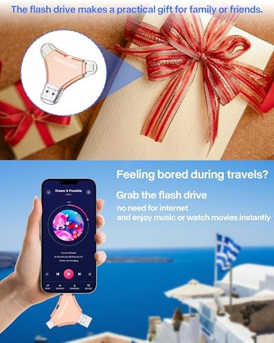 Unlock Endless Memory Storage with the 128 GB i Phone Flash Drive – Effortless Photo & Video Backup, No App Needed, Compatible with i Phone, i Pad, Android & PC, USB 3.0 Speed for Quick Transfers, Compact & Durable Design for On-the-Go Convenience