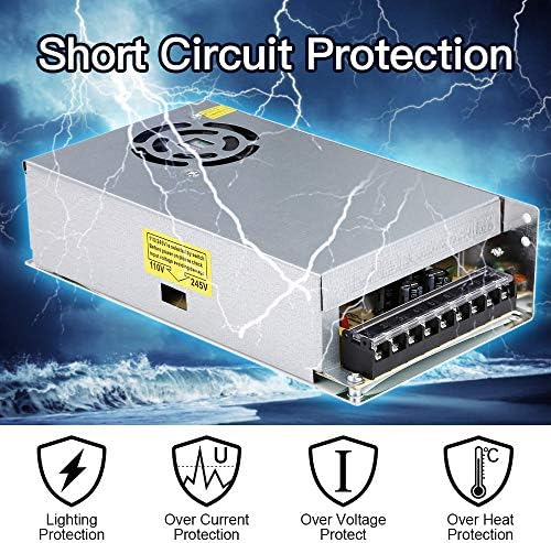 Ultra-Reliable 600 W DC 12 V 50 A Power Supply Adapter – Versatile AC 110/220 V to DC Converter for Seamless LED Lighting, Advanced CCTV Systems, High-Performance 3 D Printers, and Diverse Electronics – Enhanced Efficiency and Safety Features for Optimal Performance