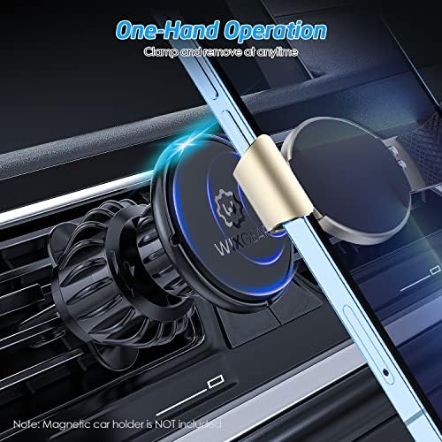 Wix Gear Magnetic Phone Clamp for Car Mount – Durable Metal Clip for Effortless Attachment and Removal – Universal Compatibility with Wireless Charging – Streamlined Design for Safe Navigation and Calls – Essential Accessory for Modern Drivers