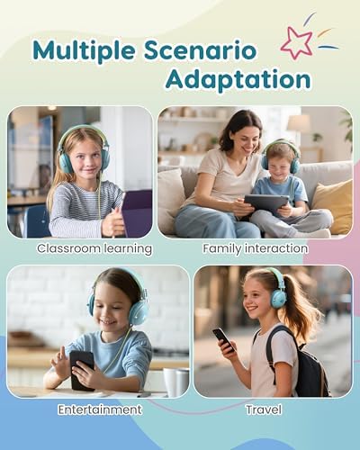 Safeguard Your Child’s Hearing with Durable Wired Headphones Featuring Volume Limiting Technology – Comfortable On-Ear Fit for Extended Use in School, Travel, and Entertainment – Enhanced Stereo Sound with 3.5 mm Compatibility – Available in Eye-Catching Blue and Red for Boys and Girls