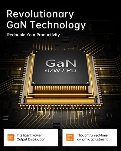 SELORE 67 W Ga N USB C Charger Block – Foldable 3-Port Fast Charging Adapter with USB-C Cable for Mac Book Pro, i Pad Pro, Galaxy S23/S22, i Phone 15/14 – Ultimate Efficiency for On-the-Go Power Needs