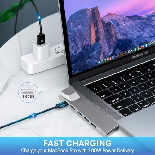 Transform Your Mac Book Experience with the Versatile 8-in-1 USB-C Hub – Featuring 4 K HDMI, Gigabit Ethernet, and 100 W Rapid Charging – Ideal for Professionals and Creatives Seeking Seamless Connectivity – Compact Docking Station Compatible with Thunderbolt 3 and USB-C for Ultimate Workspace Efficiency