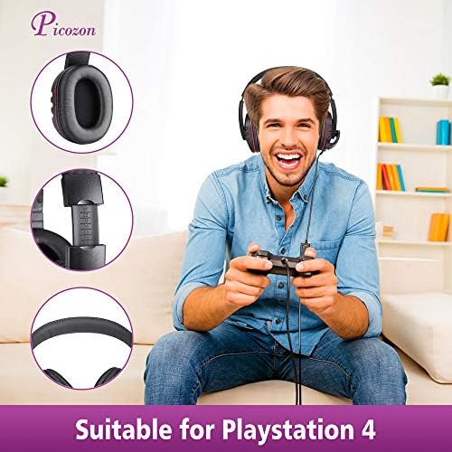 Picozon Ultimate USB Gaming Headset – Featherweight Over-Ear Design with Superior Noise-Cancelling Mic for PS4 & PS5 – Immerse Yourself in High-Fidelity Sound and Unmatched Comfort for Extended Play Sessions Across Multiple Devices