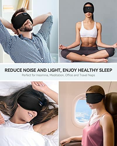 Transform Your Sleep Experience with the MUSICOZY Bluetooth Sleep Mask – Premium Wireless Eye Cover Featuring Built-In Earbuds for Ultimate Comfort, Perfect for Side Sleepers, Office Relaxation, and Travel – Advanced Bluetooth 5.4 Connectivity for Effortless Pairing and High-Quality Sound, Ideal Tech Gift for Anyone Seeking Restful Slumber.
