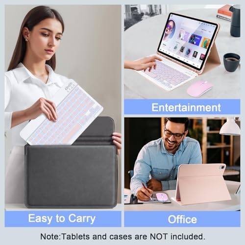 Sleek Wireless Keyboard and Mouse Combo – Rechargeable Bluetooth & 2.4 GHz USB for i Pad, Smartphone, PC & Laptop – Ergonomic Design for Ultimate Comfort in White – Elevate Your Workspace Efficiency!
