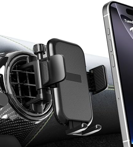 Car Round Vent Phone Mount for Mercedes Benz A/B/C/E/G-Class/GLA/GLK/EQE [Big Phone & Thick Case Friendly], Hands Free Car Phone Holder, Wider Clamp for All Smartphone 4-7.2inch – Enhanced Compatibility and Speed