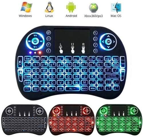 RAXXIO i8 Mini Wireless Keyboard with Touchpad – Portable 2.4 GHz LED-Backlit Handheld Keyboard for Effortless Control of Smart TVs, PCs, and Gaming Consoles – Rechargeable Battery for Ultimate Convenience and Compatibility with Android, Linux, Raspberry Pi, and More
