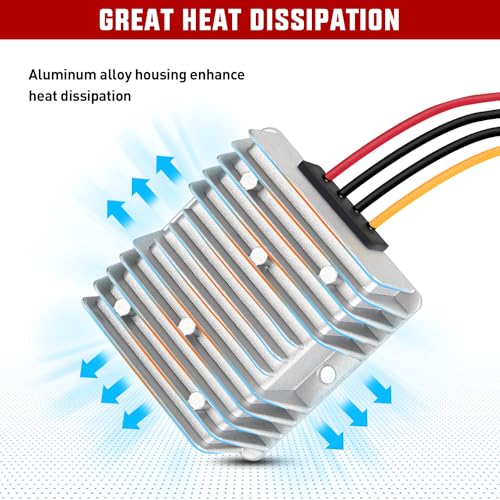 Nilight 48 V to 12 V Waterproof DC Voltage Converter – High-Efficiency 240 W Regulator for Golf Carts & Electric Scooters – Reliable Step-Down Power Supply with Overcurrent Protection and Easy Installation for Enhanced Energy Performance