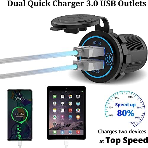 Ultimate 83 W 12 V USB Outlet Laptop Charger – Dual Fast Charge 65 W USB-C PD3.0 & 18 W QC3.0 Ports – Waterproof Multi-Car Socket with Energy-Saving Power Switch – Ideal for Cars, Boats, RVs, Trucks, and More – Unmatched Compatibility & Speed for All Devices