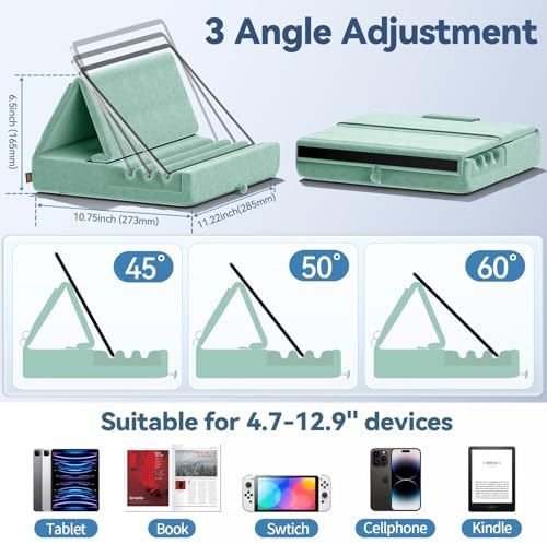 Revolutionize Your Tablet Experience with the KDD Foldable Pillow Holder – Ergonomic Lap & Bed Stand for i Pad Pro, Galaxy Tab, and E-Readers – Ultimate Comfort with Built-In Accessory Pocket & Stylus Mount – Lightweight, Durable Design for Effortless Portability and Posture Improvement
