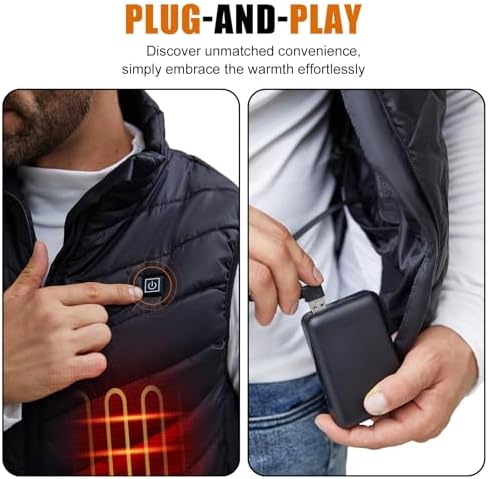 Ultimate 10000 m Ah Heated Vest Battery Pack – Fast Charging 5 V/2 A Power Bank for Electric Jackets, Coats & Hoodies – Lightweight, Portable Solution for Winter Comfort – Enhanced Compatibility with Heating Apparel (Excludes 7.4 V Clothing)