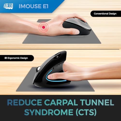 Revolutionize Your Desk Setup with the Right-Handed Wired Vertical Ergonomic Optical Mouse – Illuminated 6-Button USB Design for Comfort and Precision Tracking in Black – Perfect for Professionals and Gamers Alike!