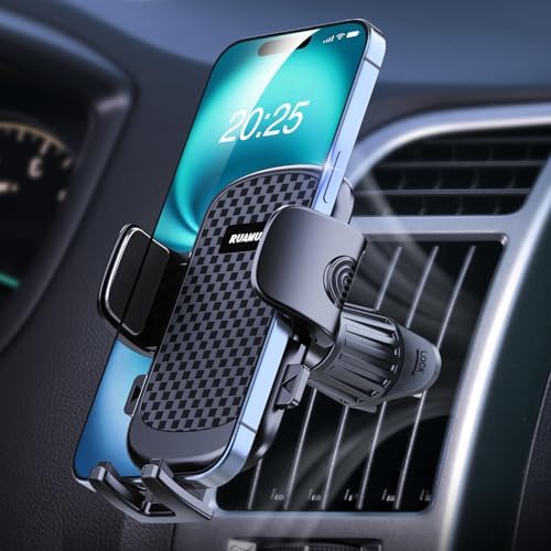 2025 Enhanced Car Phone Holder – Universal Vent Mount for i Phone 16 Pro Max, 15, 14, 13, SE & Android – Upgraded Metal Hook Clip with Wider Clamp for Thicker Cases – 360-Degree Rotation for Optimal Viewing – Secure, Easy Installation for Safe Navigation & Hands-Free Use
