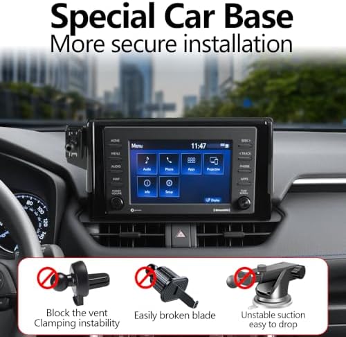 Premium Gravity Phone Holder for 2019-2025 Toyota RAV4 – Auto Lock Design for Secure Navigation & Hands-Free Operation – Compatible with LX, XLE, Hybrid, LE, SE, Prime, & Woodland Models – Tool-Free Installation & Adjustable Viewing Angles for Enhanced Driving Safety
