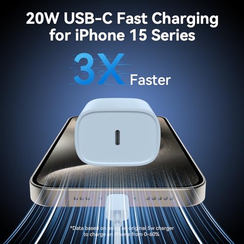 Experience Rapid Power Revitalization with the 20 W USB-C Fast Charger for i Phone 15 Pro Max – Complete with 6.6 FT Robust Cable for Ultimate Flexibility and Compatibility with i Pad Pro – Your Ideal On-the-Go Charging Solution with Enhanced Safety Features and Efficient Energy Delivery.