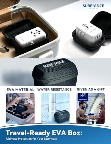 Universal 70 W Travel Adapter with 65 W Fast-Charging USB-C Cable – All-in-One Plug Converter for Seamless Global Connectivity – Versatile Power Solution for Europe, Spain, and Worldwide – Compact Design with Type A, C, G, I, J, D Outputs for Rapid Device Charging and Enhanced Compatibility