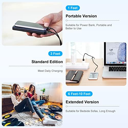 6-Foot Apple MFi Certified Charging Cable – 3 Pack Lightning to USB Cords for Fast Charging i Phone 14/13/12/11/XS/XR/i Pad – Durable Design with Extended Reach for Effortless Device Use – High-Speed, Reliable Connection for Home, Office, and Travel