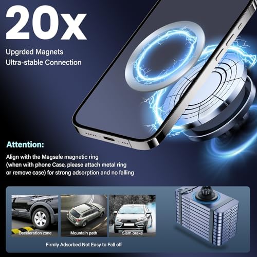 Magnetic Car Phone Holder for Mercedes CLA, GLA, A-Class (2015-2019) – Enhanced 360° Rotating Mount with Mag Safe Compatibility for Safe Navigation and Hands-Free Calling – Ideal for 8-Inch Displays – Elevate Your Driving with Superior Stability and Chic Aesthetics