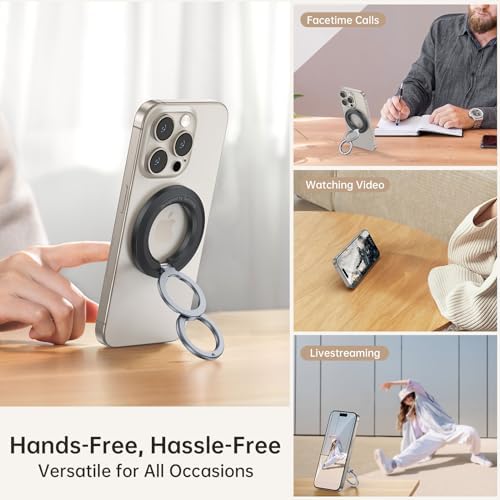SYNCWIRE Mag Safe Phone Ring Holder – Stylish Magnetic Grip & Hands-Free Kickstand for i Phone 16, 15, 14, 13, 12 Pro Max – Secure 360° Rotation, Durable Build for Everyday Convenience & Enhanced Stability