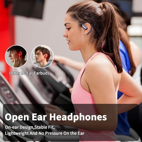 Stylish Pink Open Ear Bluetooth 5.4 Earbuds – Sweat-Resistant True Wireless Headphones with ENC Microphone for Clear Calls, 8-Hour Playtime – Ideal for Active Lifestyles and Seamless Connectivity