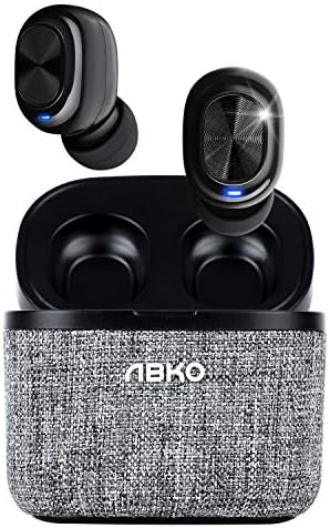 ABKO Ultra Lightweight True Wireless Earbuds with Stylish Fabric Cradle – Bluetooth 5.0 In-Ear Headphones Featuring IPX4 Waterproof Technology, Instant Auto Pairing, and USB-C Fast Charging for Ultimate Sound Experience and Active Lifestyle
