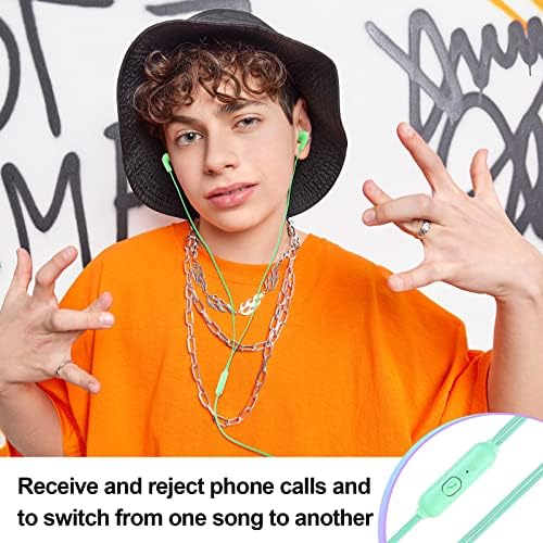 Bulk 50 Pack Colorful Earbud Headphones with Microphone – Ideal for Students, Professionals, and Travelers – 3.5 mm Compatible Wired Earbuds for Classroom Use, Hands-Free Communication, and Comfortable Listening Experience