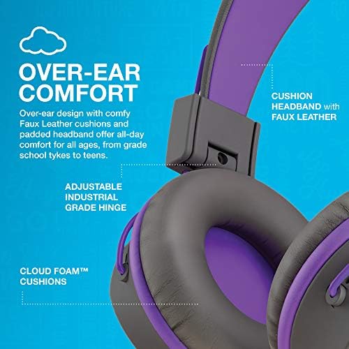 Experience Superior Sound with JLab JBuddies Studio On-Ear Kids Headphones – Safe Volume Limiter, Adjustable & Folding Design, Noise Isolation, Built-in Mic for Toddler Audio Enjoyment (Graphite/Blue) – Perfect for Home, School, and Travel