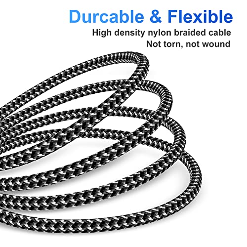 Ultimate i Phone Charger Cord Set – 4 Pack (1.5/3/6/6 FT) | MFi Certified Lightning Cables for Fast Charging | Compatible with i Phone 13, 12 Pro Max, Mini, 11 Pro, XS, XR, X, 8, 7 Plus, 6 s, 6 SE (2020), i Pad, i Pod | Durable Nylon Braided Design for Tangle-Free Convenience | Elevate Your Charging Experience with Enhanced Compatibility and Speed