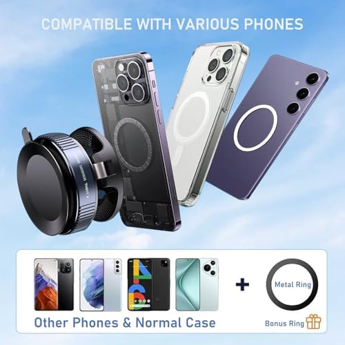 Revolutionary 360° Adjustable Magnetic Phone Holder – Ultimate Suction Cup Car Mount for All Smartphones, Perfect for Gym, Shower, and On-the-Go Use, Enhanced Magnetic Grip for Secure Attachment on Any Surface, Compact Foldable Design for Effortless Travel and Versatile Accessibility