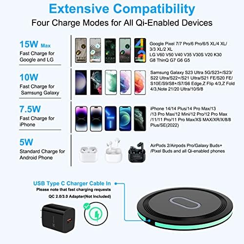 Elevate Your Charging Experience with the Google Pixel 9 a 8 Wireless Charging Pad – 15 W Fast Charging Station for Pixel 9 Pro, Samsung Galaxy S25 Ultra, i Phone 16 & More – Sleek Design, Enhanced Compatibility, and Safety Features for Effortless Power-ups