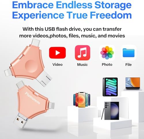 Unlock Endless Memory Storage with the 128 GB i Phone Flash Drive – Effortless Photo & Video Backup, No App Needed, Compatible with i Phone, i Pad, Android & PC, USB 3.0 Speed for Quick Transfers, Compact & Durable Design for On-the-Go Convenience