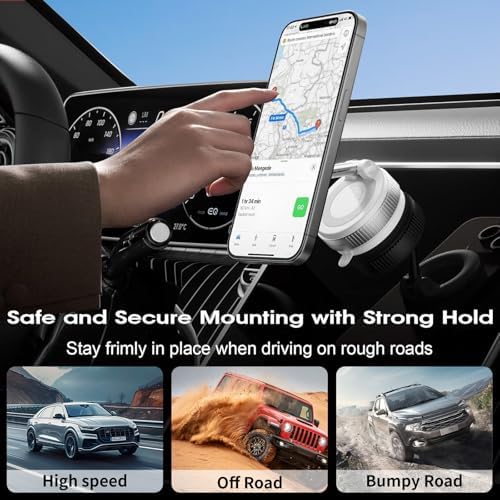 2026 Premium 360° Magnetic Phone Mount – Ultra-Strong Suction Cup Holder for i Phone & Android – Sleek Mag Safe-Compatible Design for Secure Hands-Free Navigation in Vehicles & Gyms – Elevate Your Mobile Experience with Unmatched Stability and Versatility