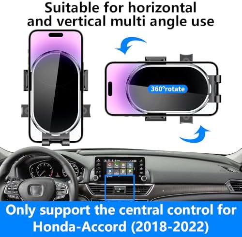Premium Car Phone Holder for Honda Accord 2008-2012 EX-L V6 – Enhanced 360-Degree Rotation Dashboard Mount with Bar Display for Optimal Navigation and Hands-Free Convenience – Stylish Automotive Accessory for Seamless Integration and Easy Installation