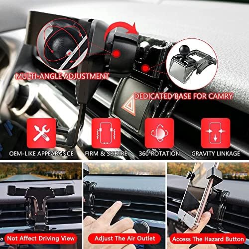 Toyota Camry Hybrid Phone Holder Mount – Advanced Gravity Cradle for Seamless Smartphone Navigation and Hands-Free Calling – Durable Air Vent Accessory for Optimal Visibility and Enhanced Compatibility